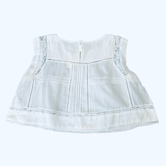 Anthropologie Sleeveless Boxy Pintuck Top in Whiite Size S. NWT - Picture 6 of 12